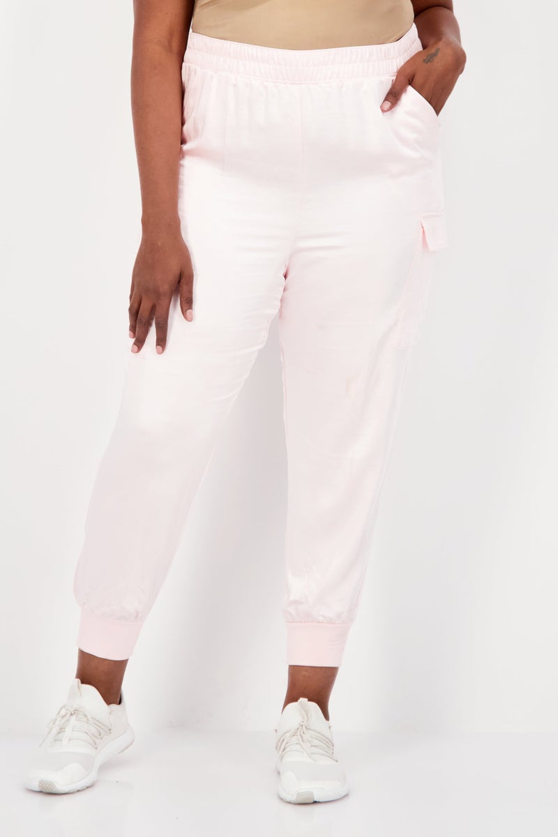 INC Women Regular Fit Solid Cargo Pant, Pink - Image 1